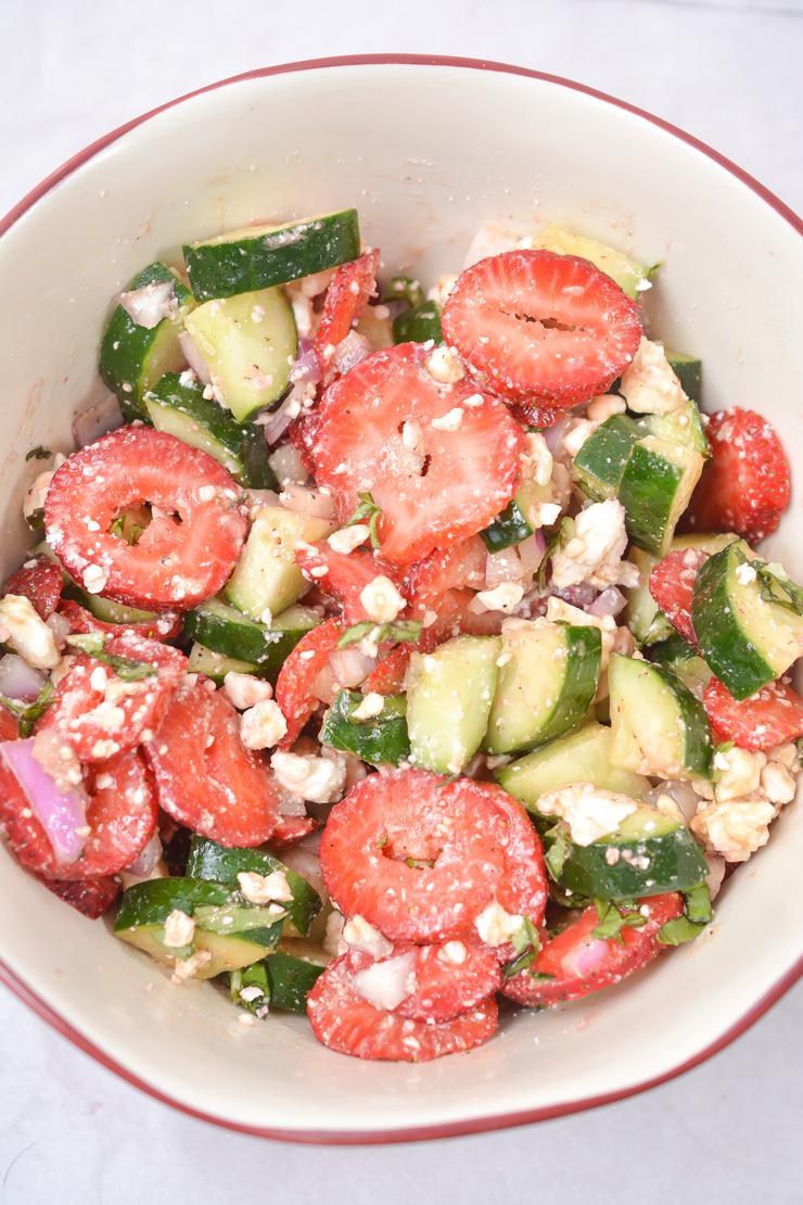 Keto Strawberry And Cucumber Salad