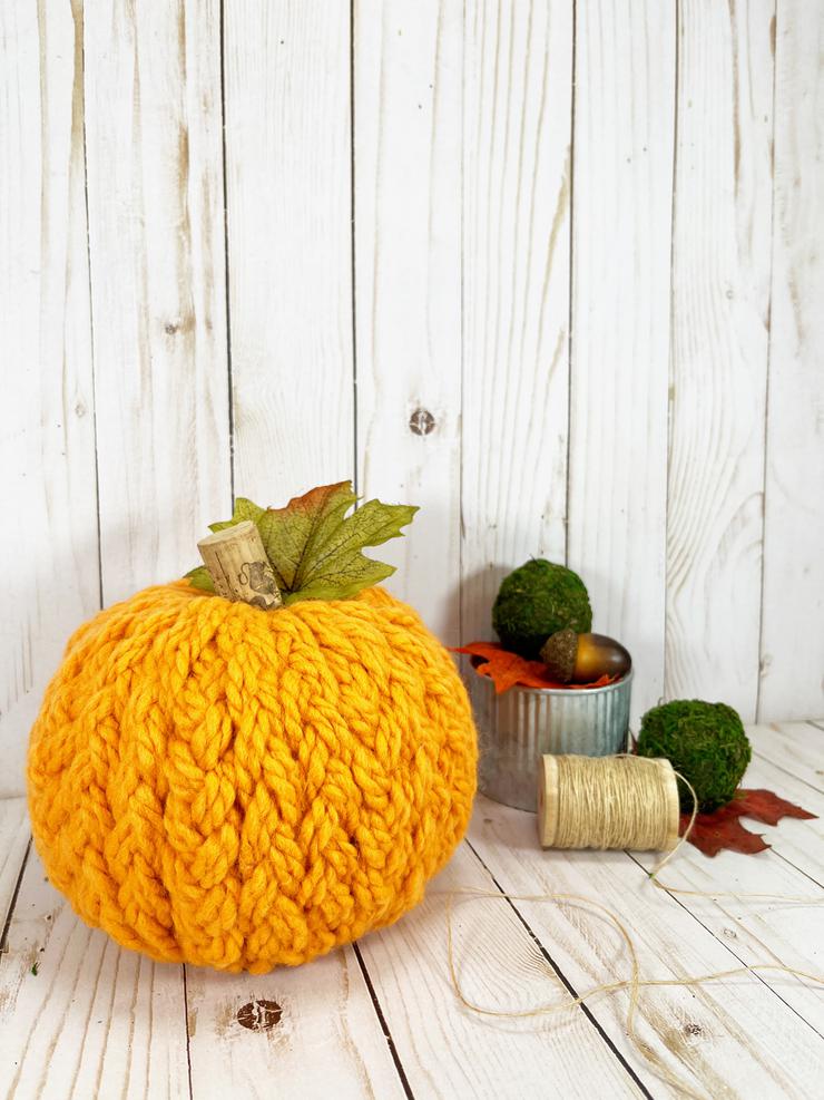 DIY Dollar Tree Faux Sweater Pumpkins