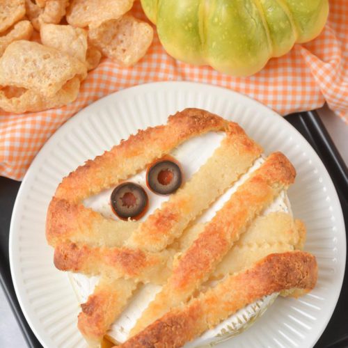 EASY Keto Low Carb Baked Brie Mummy Idea – Halloween - Gluten Free - Quick – Healthy – BEST Recipe