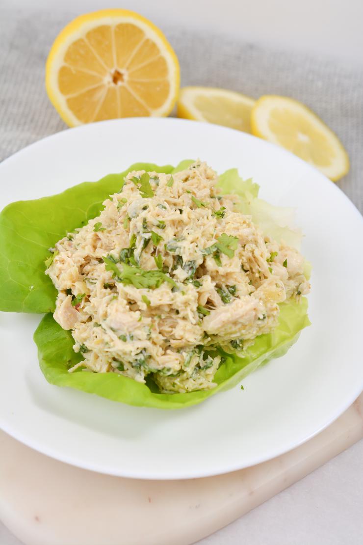EASY Keto Low Carb Lemon Basil Chicken Salad Idea – Gluten Free - Quick – Healthy – BEST Recipe