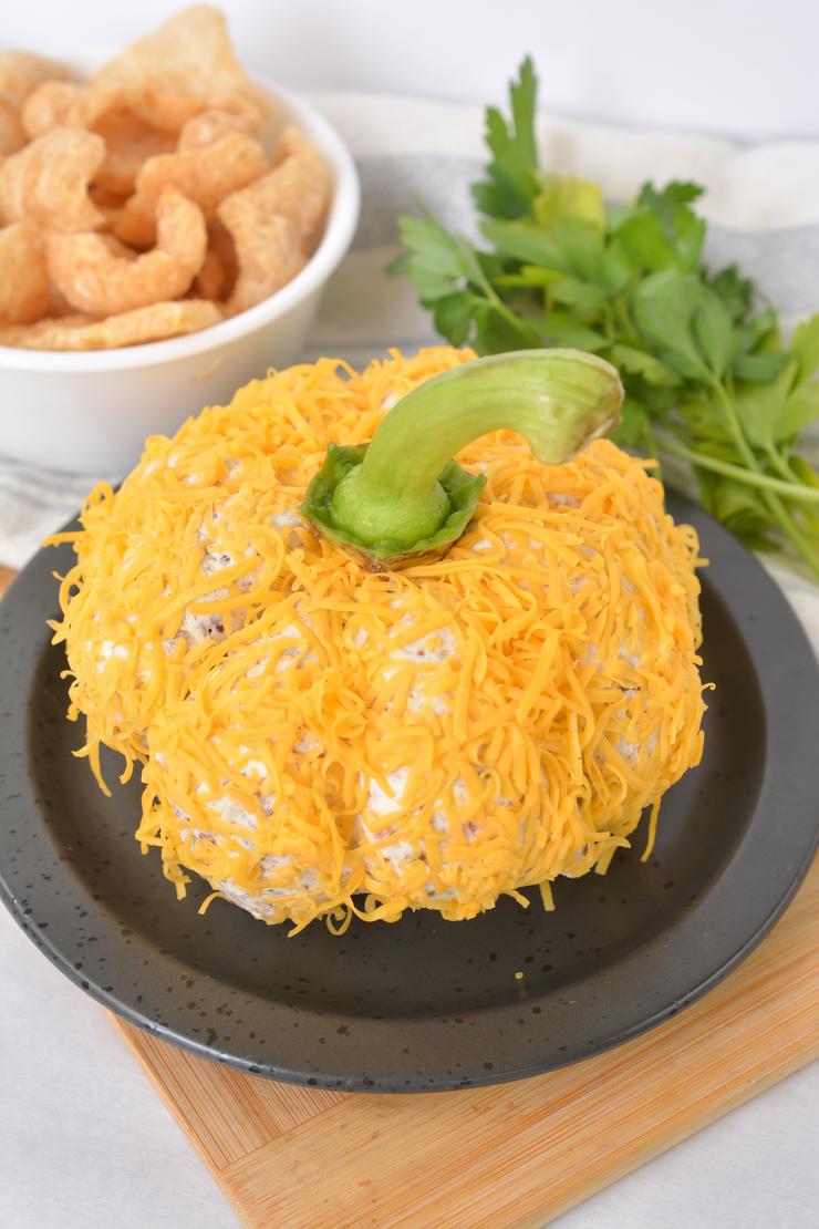 EASY Keto Low Carb Pumpkin Cheeseball Idea – Halloween - Gluten Free - Quick – Healthy – BEST Recipe