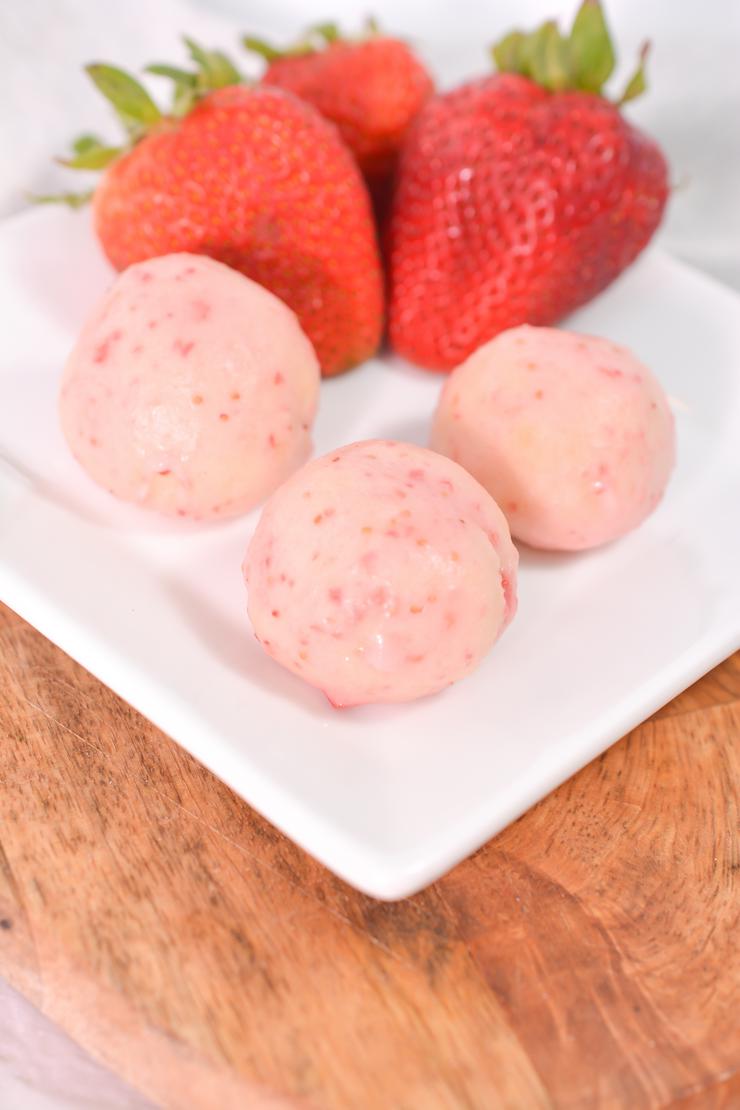 Keto Strawberry Glazed Donut Holes