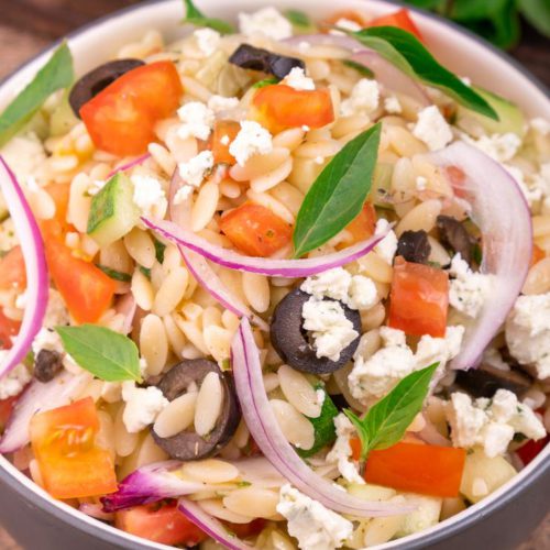Orzo Pasta Salad – BEST Pasta Salad Recipe – Side Dish - Lunch - Dinner
