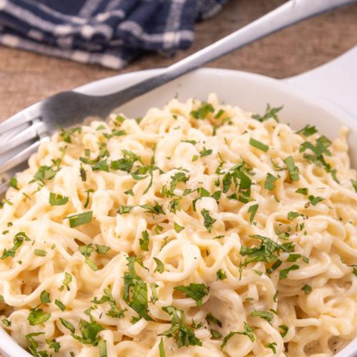 5 Ingredient Ramen Noodle Alfredo - Easy Creamy Homemade Dinner – Lunch – Side Dishes