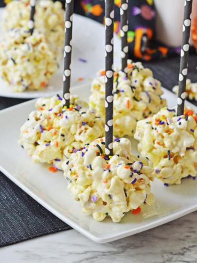 DIY Halloween Popcorn Balls - Halloween Treats Party Food