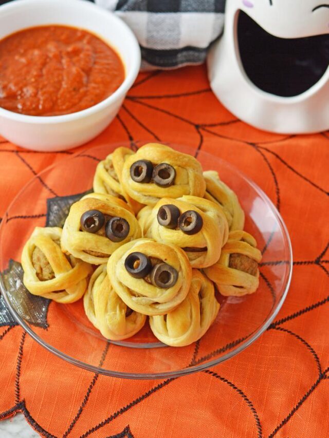 Halloween Party Appetizers –  Mummy Meatballs