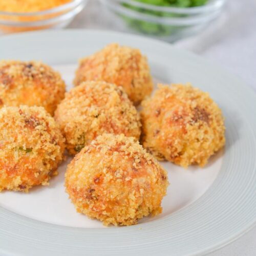 EASY Keto Low Carb Loaded Cauliflower Rice Balls Idea – Air Fryer - Gluten Free - Quick – Healthy – BEST Recipe