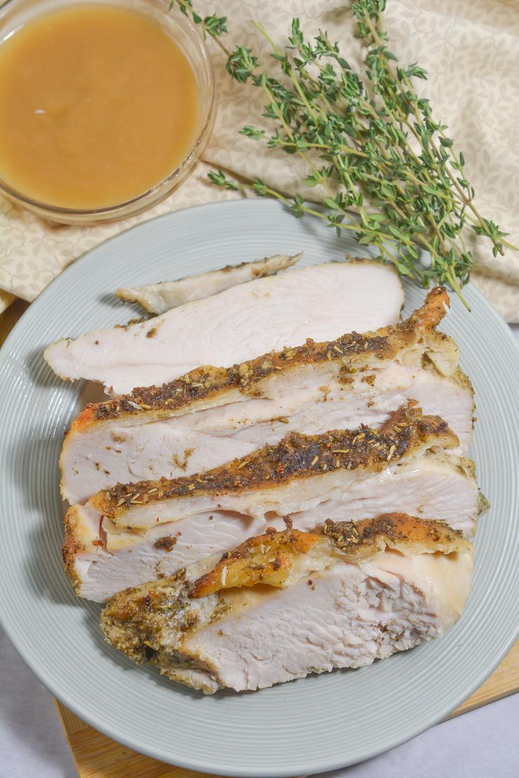 EASY Keto Slow Cooker Herbed Turkey Breast Idea – Crockpot - Gluten Free - Quick – Healthy – BEST Recipe