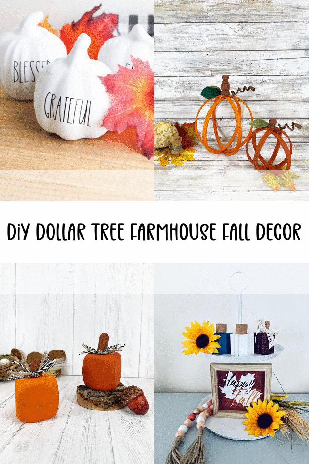 10 DIY Dollar Tree Farmhouse Fall Decor Recipes - Best DIY Dollar Store Ideas