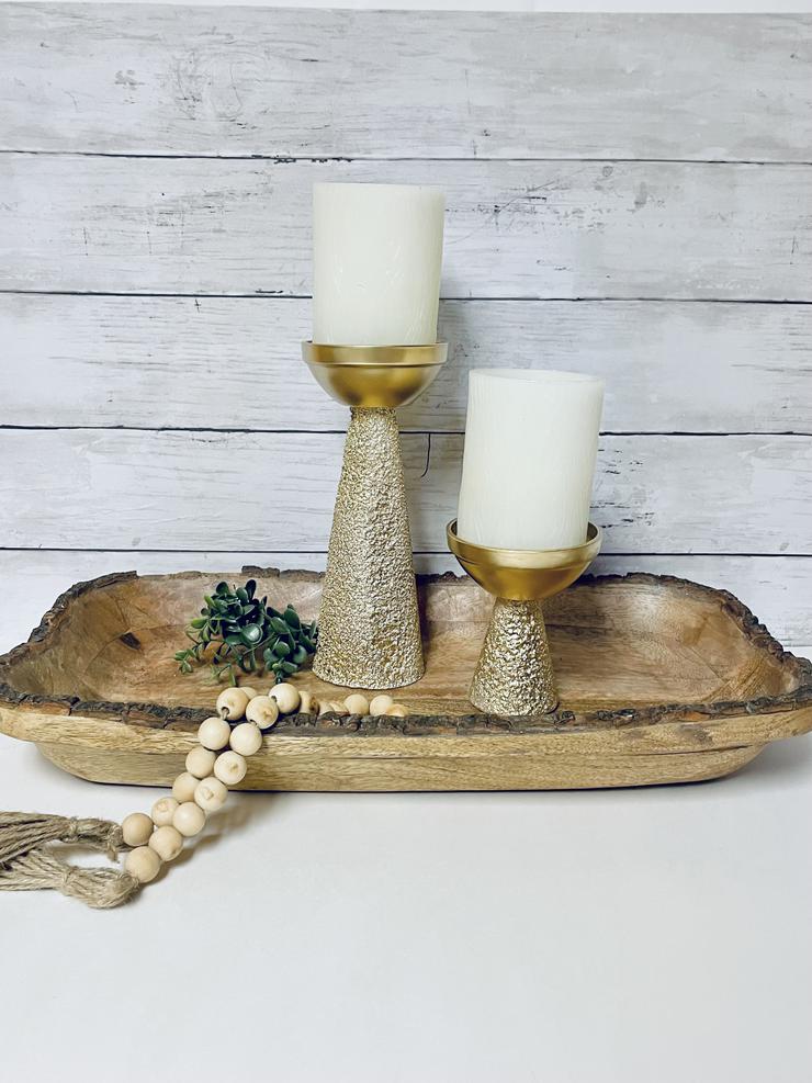 DIY Dollar Tree Farmhouse Pottery Barn Brass Candle Holders Dupe - Easy Dollar Store Craft Projects