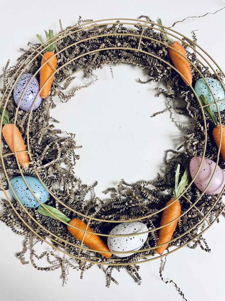 Diy Dollar Tree Easter Carrot Patch Wreath