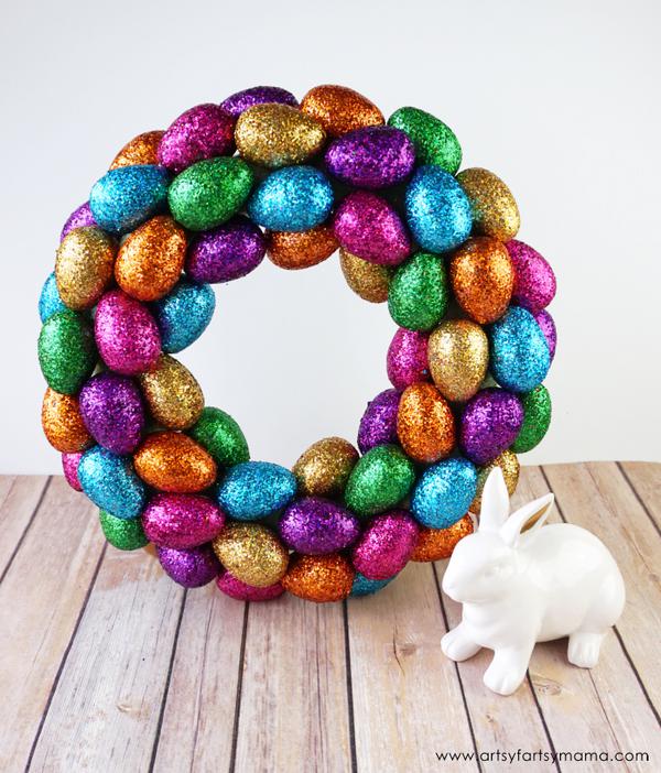 Diy Glittered Easter Egg Wreath - Artsy Fartsy Mama