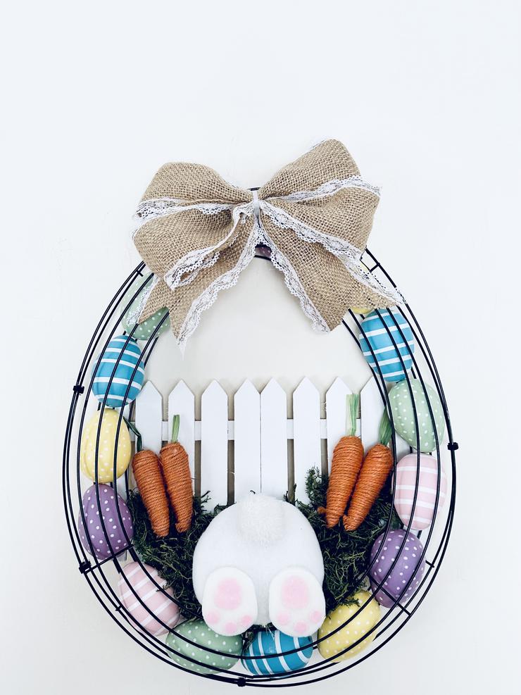 Diy Dollar Tree Easter Egg Bunny Butt Wreath